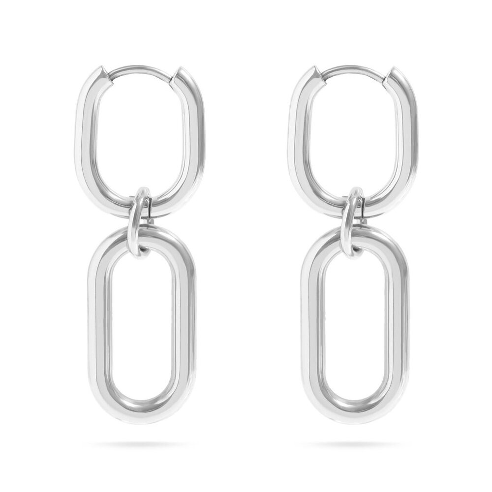 Stainless Steel Silver Convertible Huggie Earrings | Waterproof Hypoallergenic